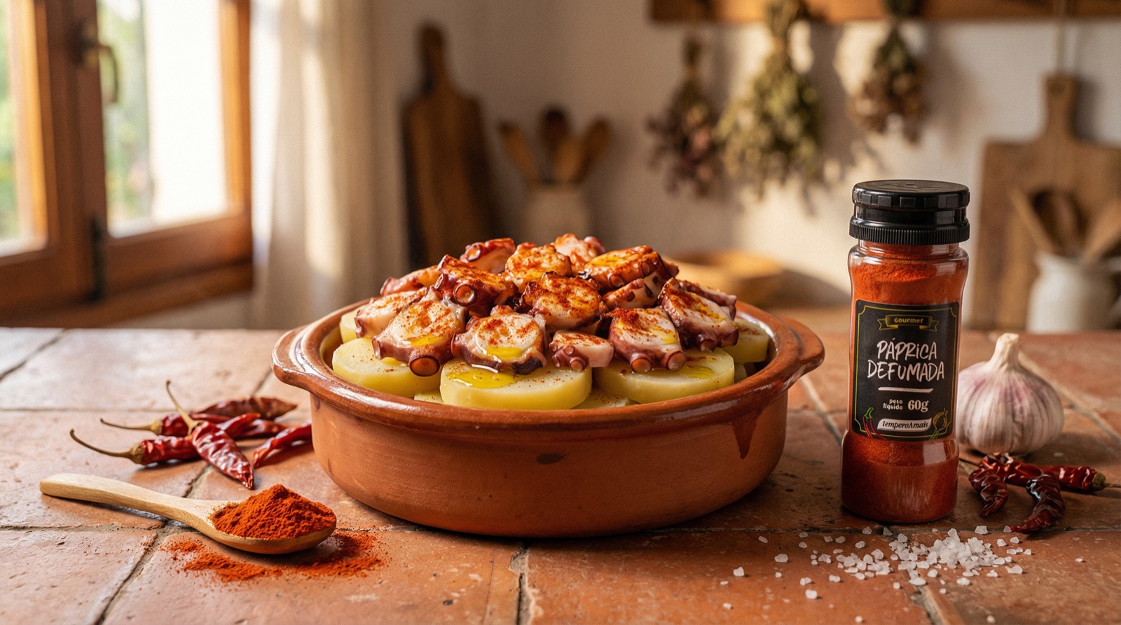 Polvo grelhado com Páprica Defumada Tempero A mais